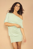 Wide neck dress - Coral