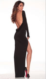 Long classic backless dress- Black
