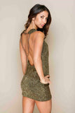 Silver backless chain dress