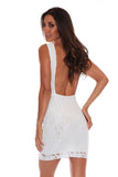 White Lace Backless dress